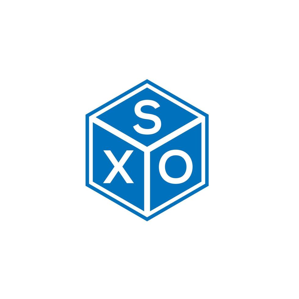 diseño de logotipo de letra sxo sobre fondo negro. concepto de logotipo de letra de iniciales creativas sxo. diseño de letras sxo. vector