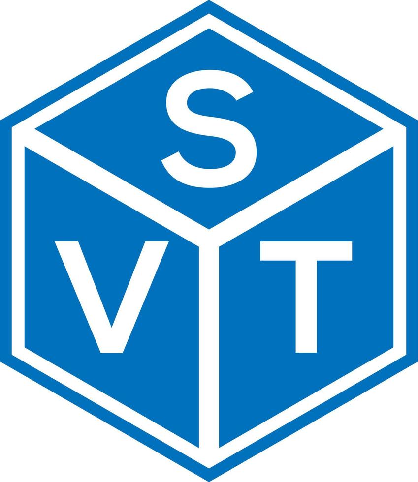 SVT letter logo design on black background. SVT creative initials letter logo concept. SVT letter design. vector