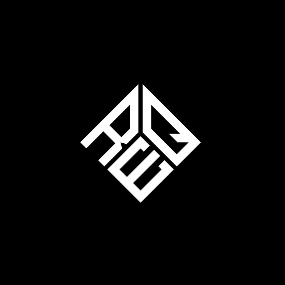 REQ letter logo design on black background. REQ creative initials letter logo concept. REQ letter design. vector