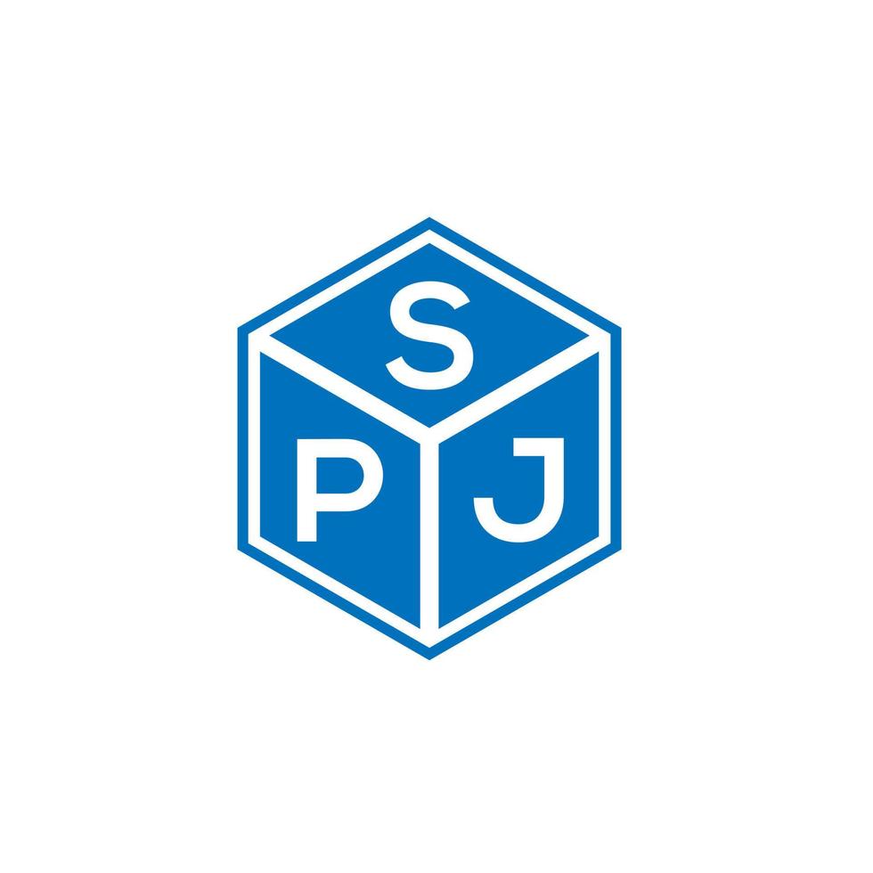 SPJ letter logo design on black background. SPJ creative initials letter logo concept. SPJ letter design. vector