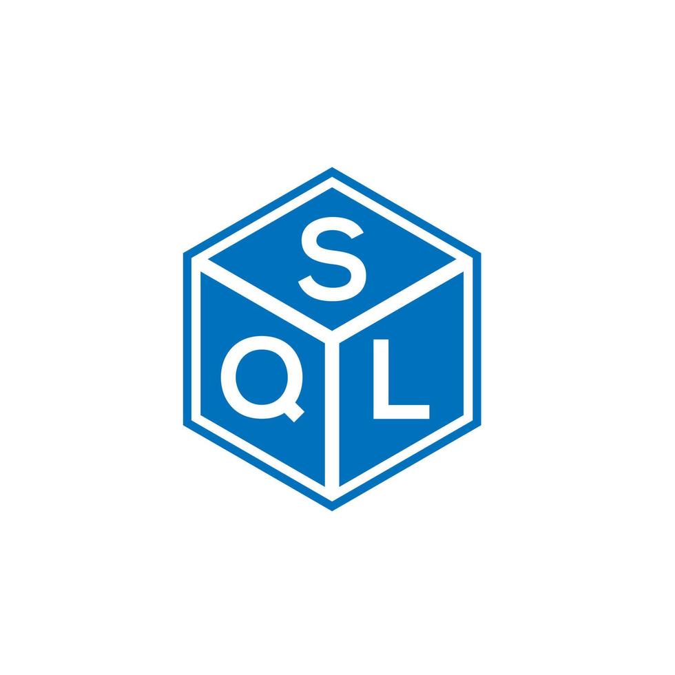 diseño de logotipo de letra sql sobre fondo negro. concepto de logotipo de letra de iniciales creativas sql. diseño de letras sql. vector