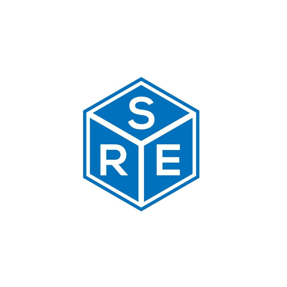 SRE letter logo design on black background. SRE creative initials letter logo concept. SRE letter design. vector