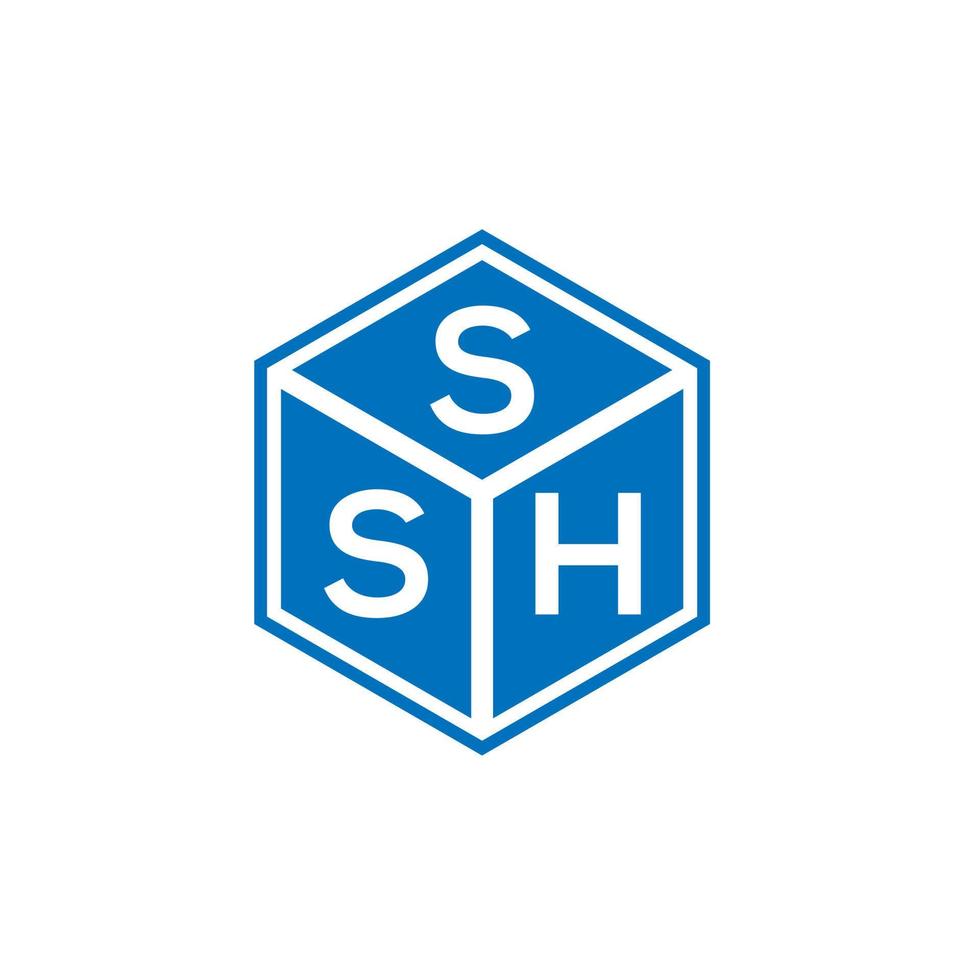 diseño del logotipo de la letra ssh sobre fondo negro. concepto de logotipo de letra de iniciales creativas ssh. diseño de letras ssh. vector