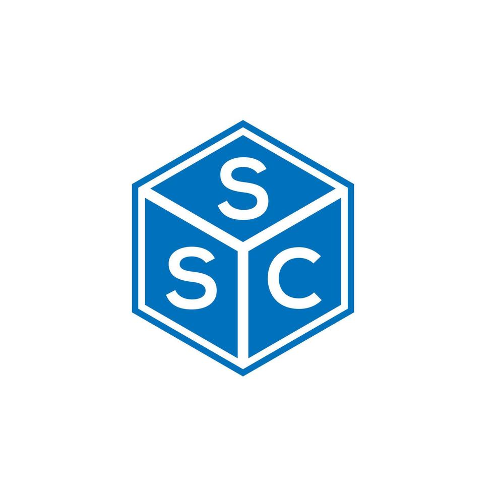 diseño del logotipo de la letra ssc sobre fondo negro. concepto de logotipo de letra de iniciales creativas ssc. diseño de carta ssc. vector