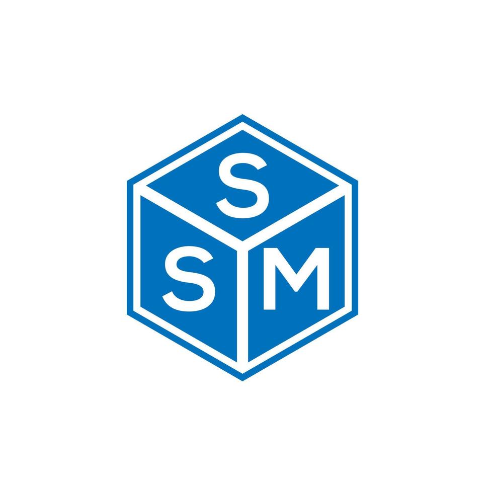 diseño de logotipo de letra ssm sobre fondo negro. concepto de logotipo de letra de iniciales creativas de ssm. diseño de carta ssm. vector