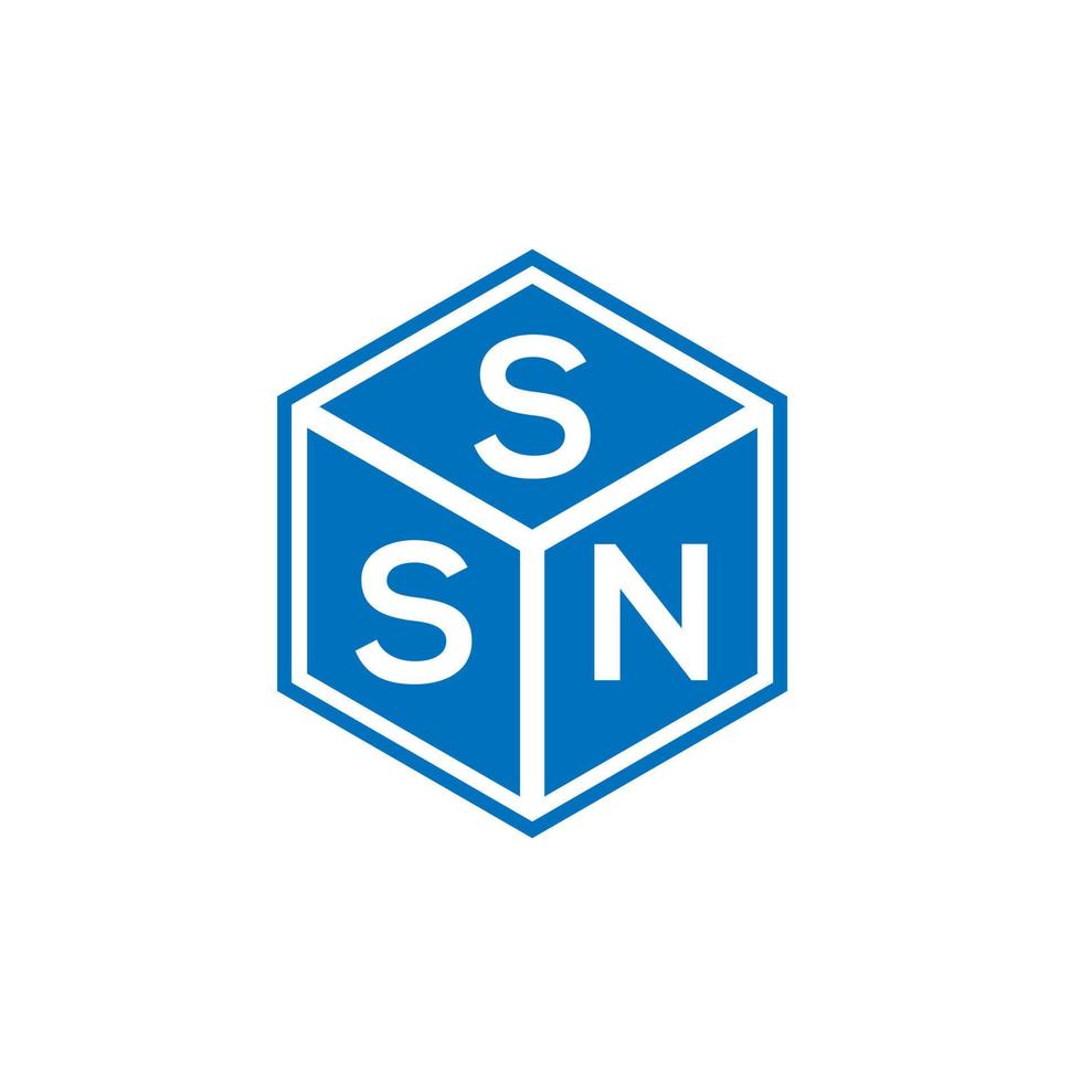 diseño de logotipo de letra ssn sobre fondo negro. concepto de logotipo de letra de iniciales creativas ssn. diseño de carta ssn. vector