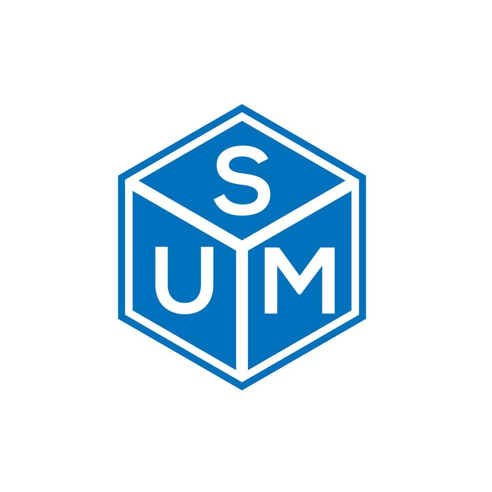 SUM letter logo design on black background. SUM creative initials letter logo concept. SUM letter design. vector