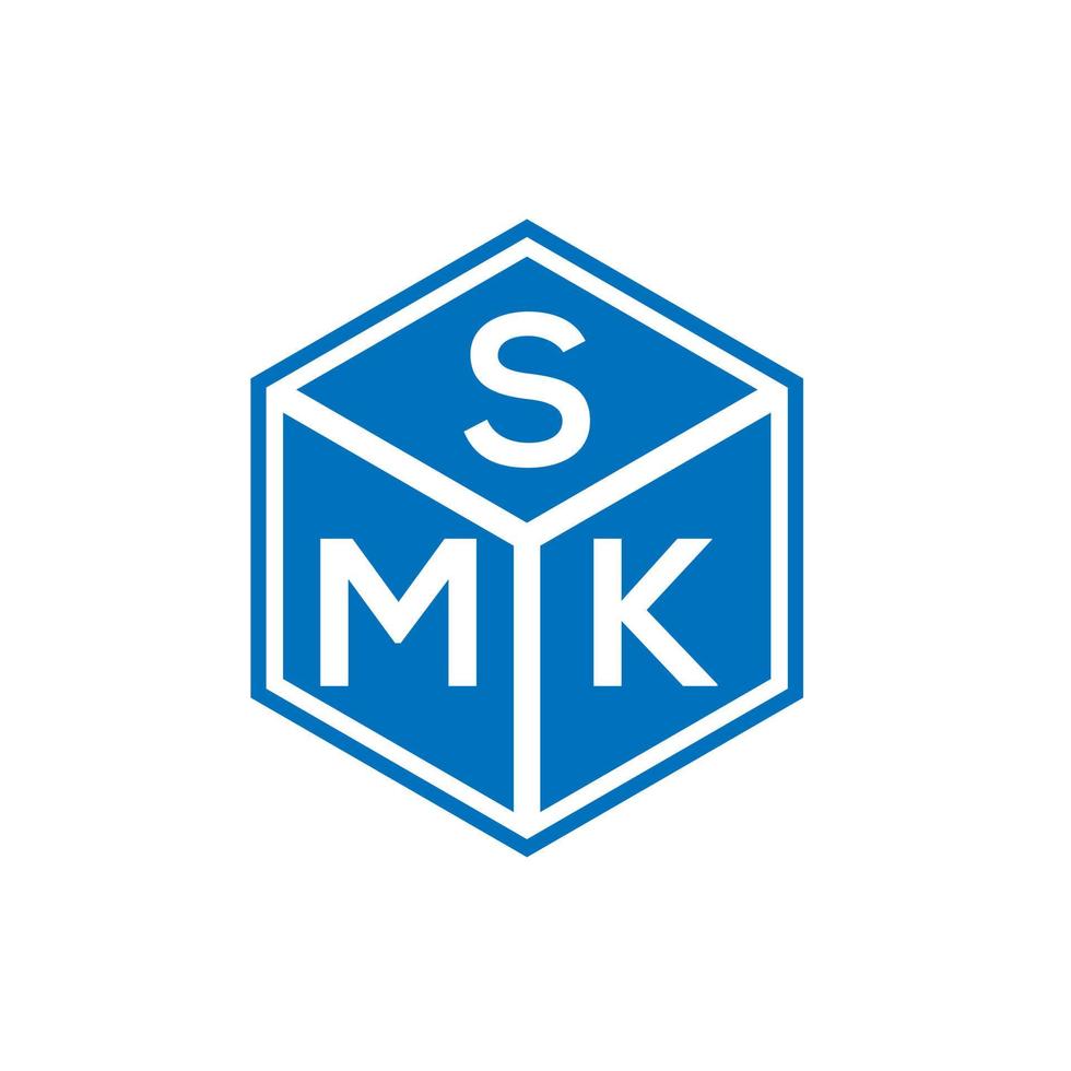 diseño de logotipo de letra smk sobre fondo negro. concepto de logotipo de letra de iniciales creativas smk. diseño de letras smk. vector