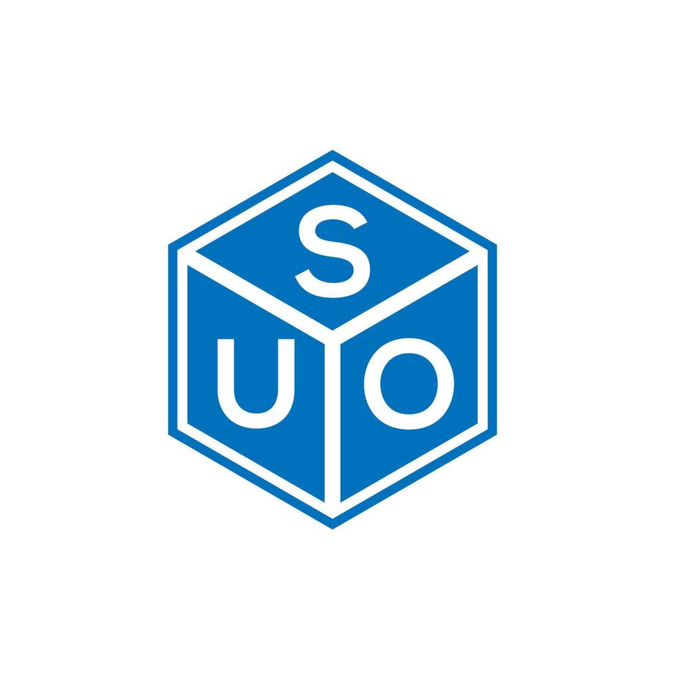 diseño de logotipo de letra suo sobre fondo negro. concepto creativo del logotipo de la letra de las iniciales de suo. diseño de letra suo. vector