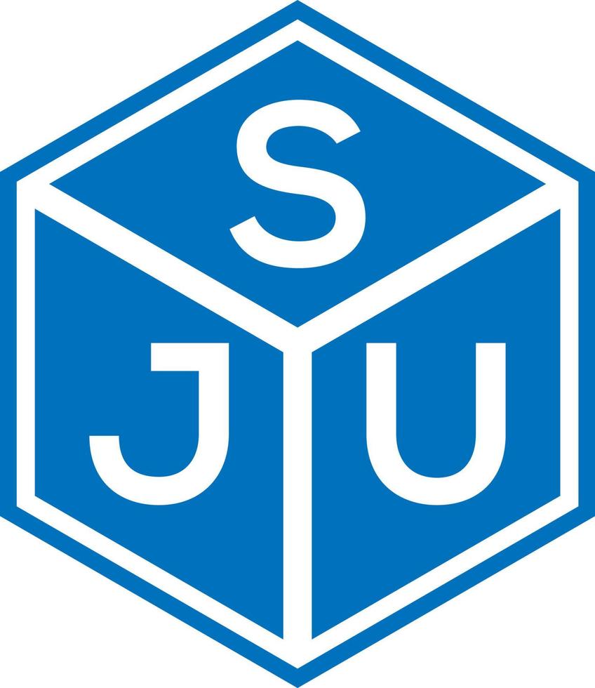 diseño de logotipo de letra sju sobre fondo negro. concepto de logotipo de letra de iniciales creativas sju. diseño de letras sju. vector