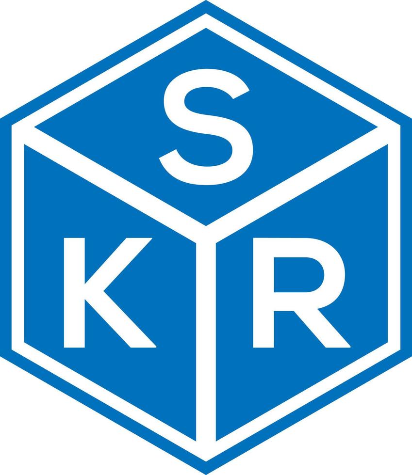 diseño del logotipo de la letra skr sobre fondo negro. Concepto de logotipo de letra de iniciales creativas skr. diseño de letras skr. vector