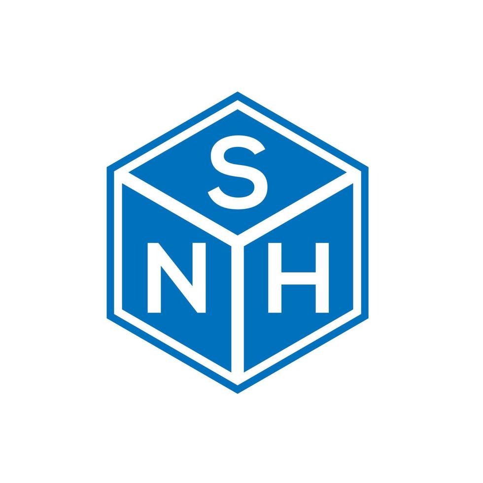 diseño del logotipo de la letra snh sobre fondo negro. concepto de logotipo de letra de iniciales creativas snh. diseño de letras snh. vector