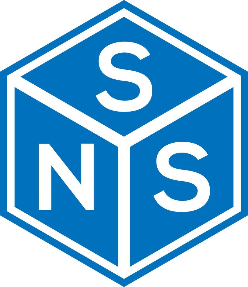 diseño de logotipo de letra sns sobre fondo negro. concepto de logotipo de letra de iniciales creativas sns. diseño de carta sns. vector