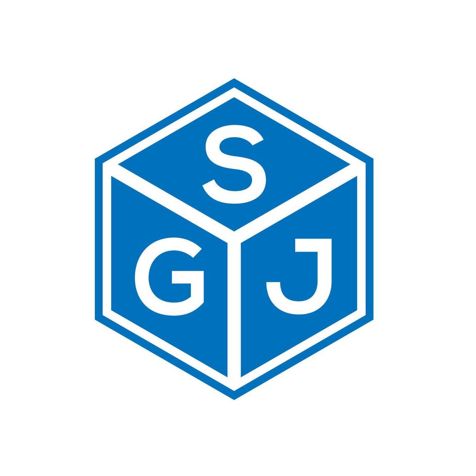 diseño del logotipo de la letra sgj sobre fondo negro. concepto de logotipo de letra de iniciales creativas sgj. diseño de letras sgj. vector