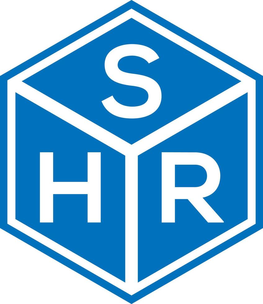 diseño del logotipo de la letra shr sobre fondo negro. concepto de logotipo de letra de iniciales creativas shr. diseño de carta shr. vector