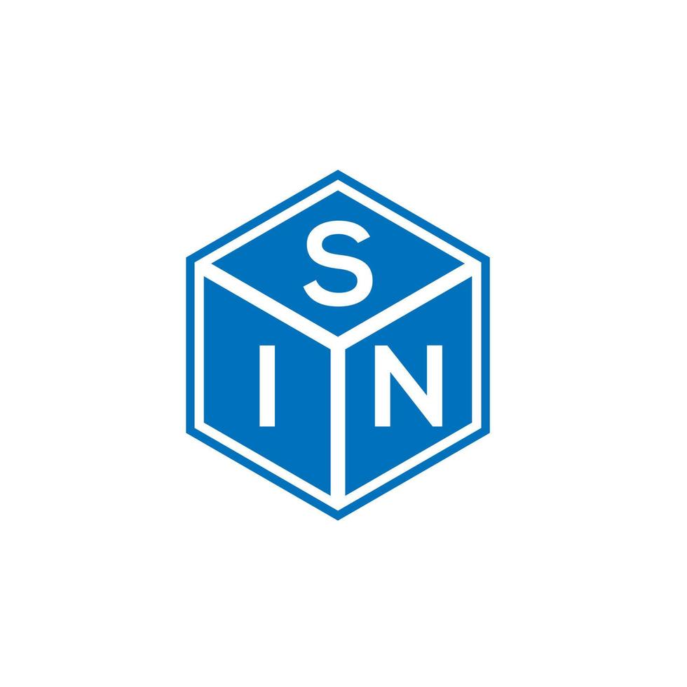 SIN letter logo design on black background. SIN creative initials letter logo concept. SIN letter design. vector