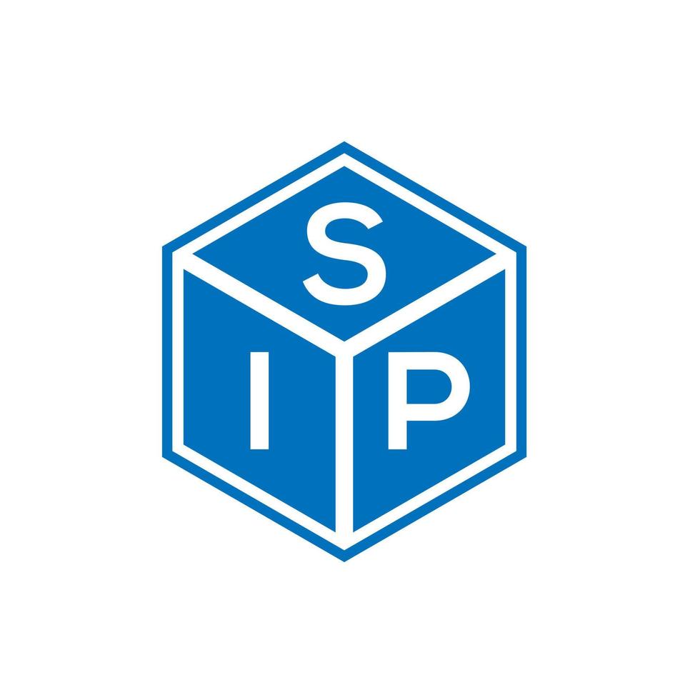 SIP letter logo design on black background. SIP creative initials letter logo concept. SIP letter design. vector