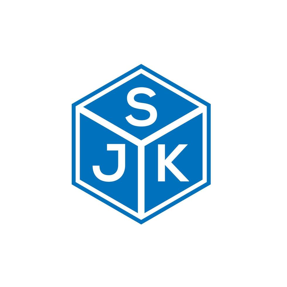 diseño del logotipo de la letra sjk sobre fondo negro. concepto de logotipo de letra de iniciales creativas sjk. diseño de letras sjk. vector