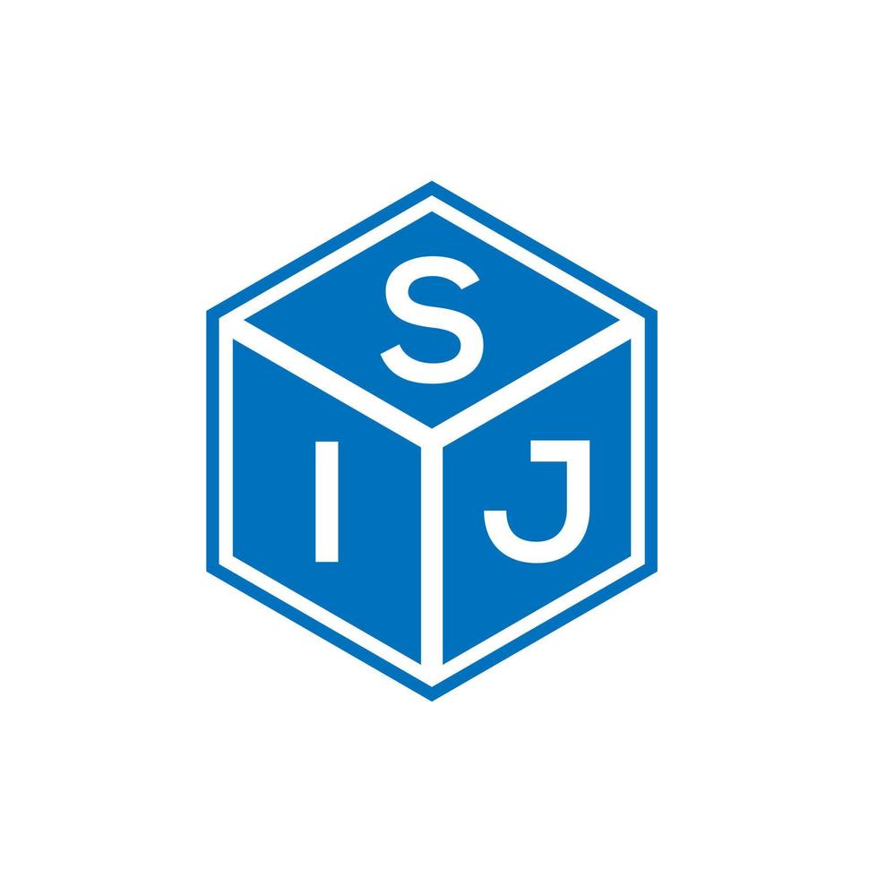 SIJ letter logo design on black background. SIJ creative initials letter logo concept. SIJ letter design. vector