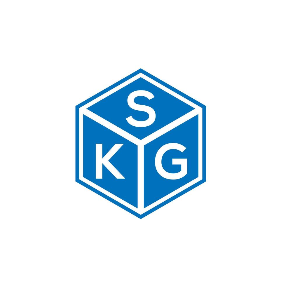 diseño de logotipo de letra skg sobre fondo negro. concepto de logotipo de letra de iniciales creativas skg. diseño de letras skg. vector