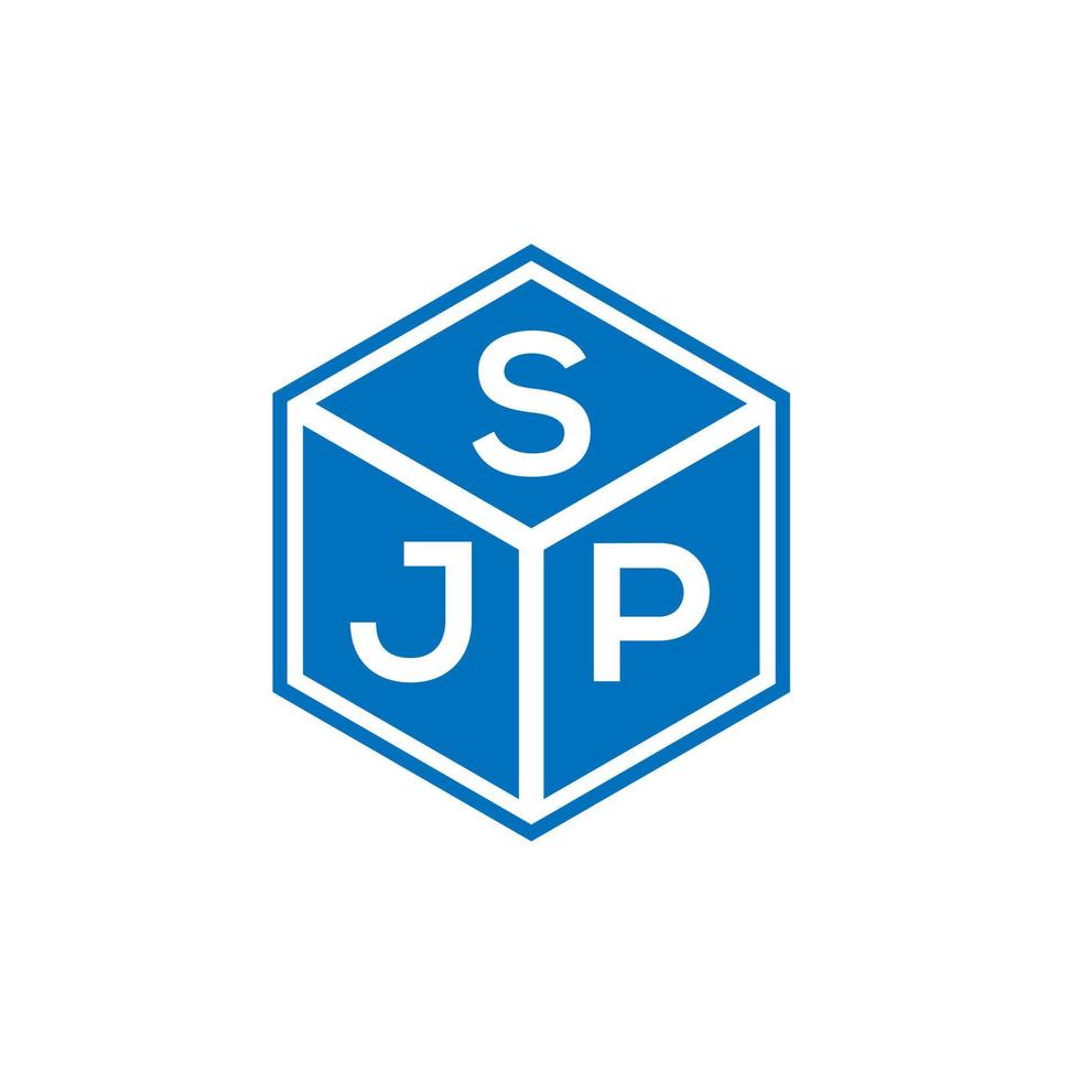 diseño de logotipo de letra sjp sobre fondo negro. concepto de logotipo de letra de iniciales creativas sjp. diseño de letras sjp. vector