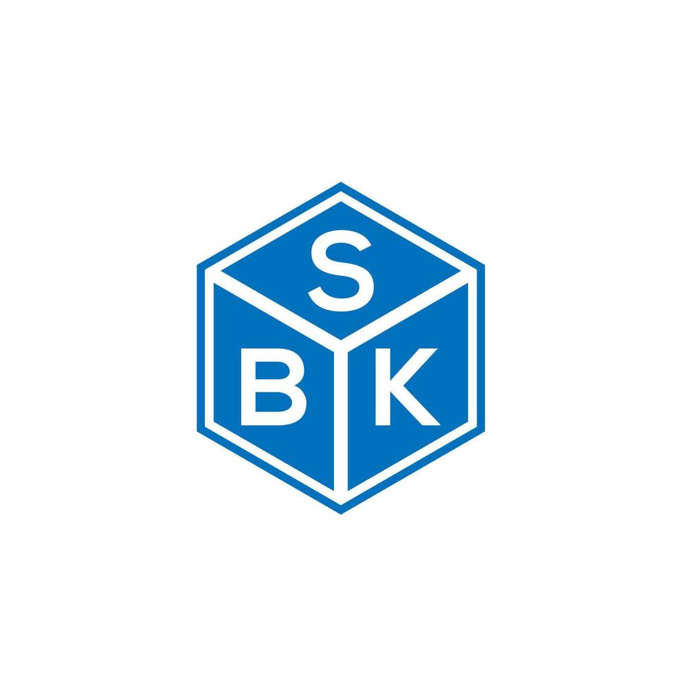 diseño del logotipo de la letra sbk sobre fondo negro. Concepto de logotipo de letra de iniciales creativas sbk. diseño de letras sbk. vector