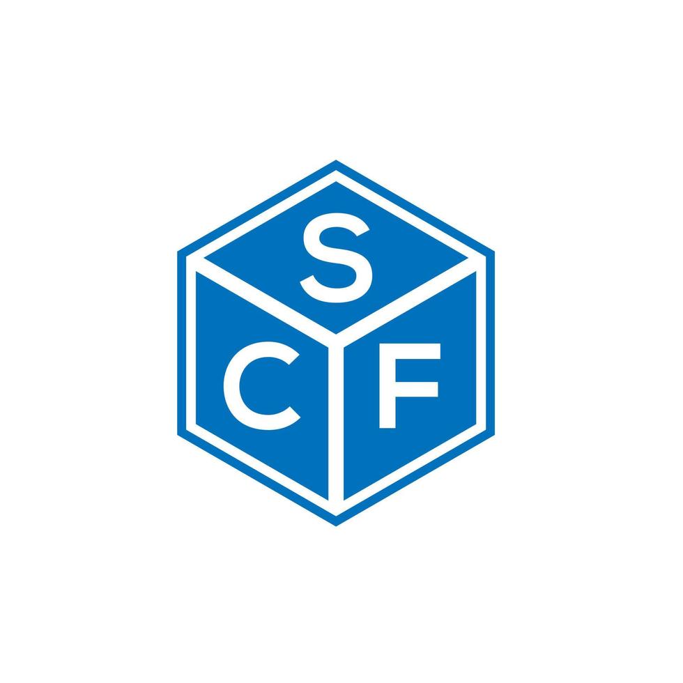 diseño de logotipo de letra scf sobre fondo negro. concepto de logotipo de letra de iniciales creativas scf. diseño de letras scf. vector