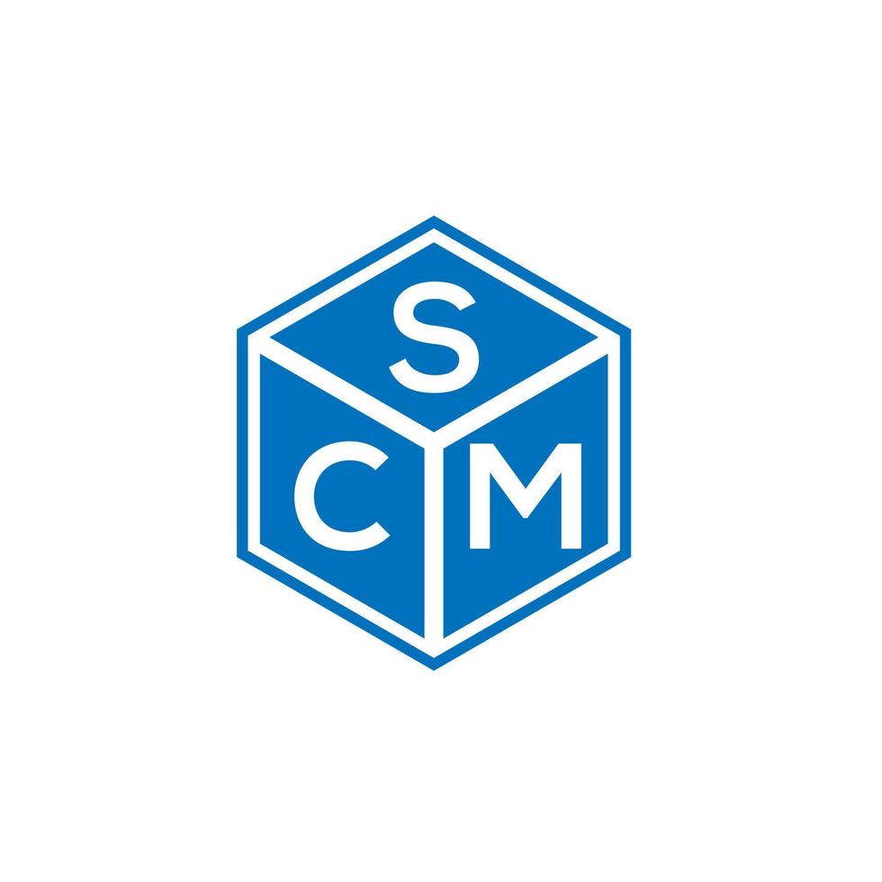SCM letter logo design on black background. SCM creative initials letter logo concept. SCM letter design. vector