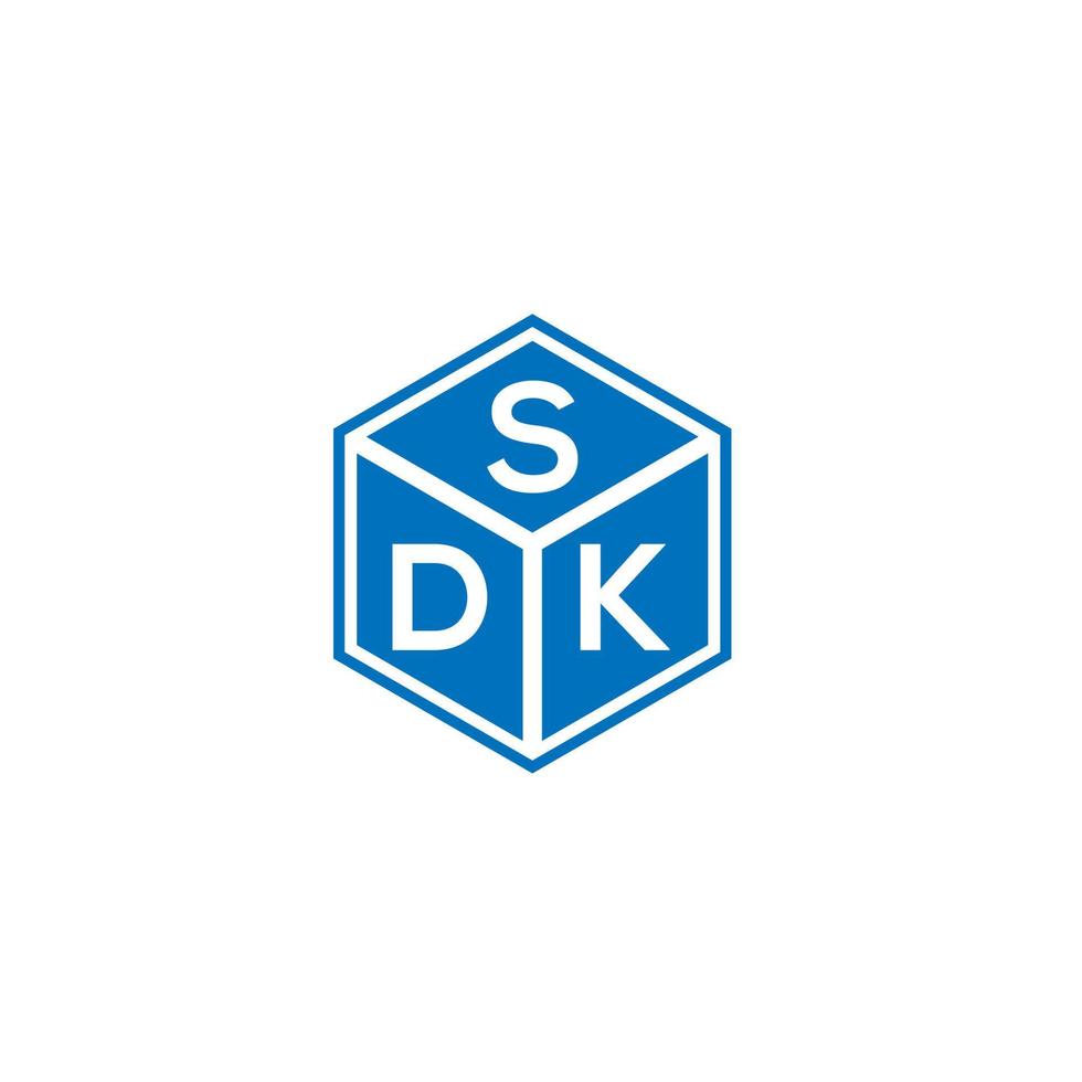 diseño de logotipo de letra sdk sobre fondo negro. concepto de logotipo de letra de iniciales creativas sdk. diseño de letras sdk. vector