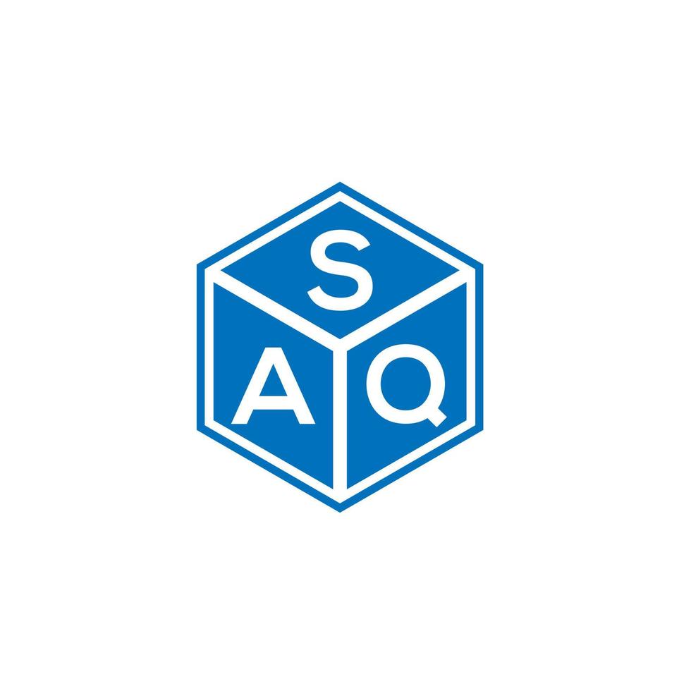 SAQ letter logo design on black background. SAQ creative initials letter logo concept. SAQ letter design. vector
