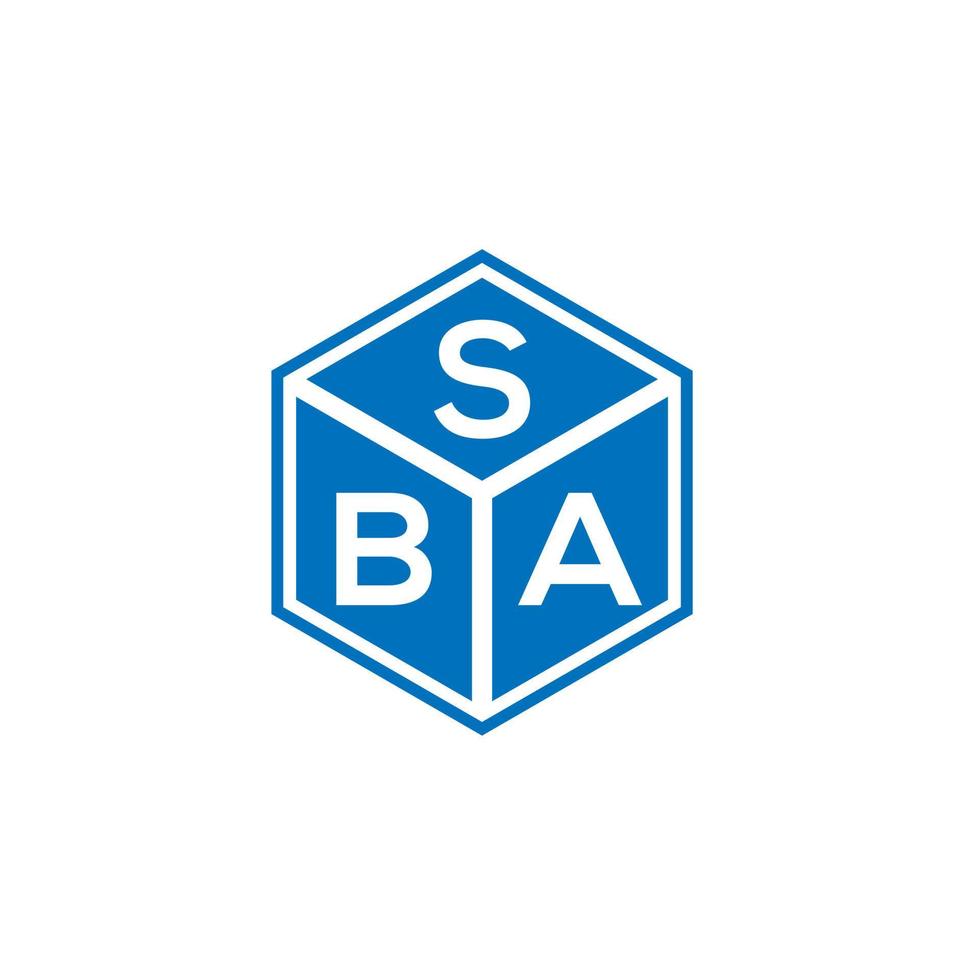 SBA letter logo design on black background. SBA creative initials letter logo concept. SBA letter design. vector