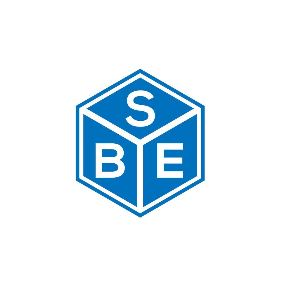 diseño de logotipo de letra sbe sobre fondo negro. Concepto de logotipo de letra de iniciales creativas sbe. diseño de letra sbe. vector