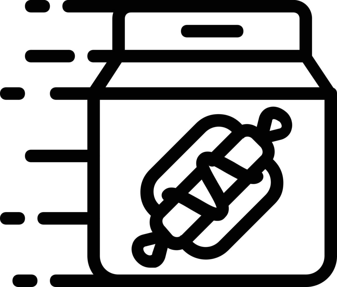 Hotdog food delivery icon with box packaging or take away. vector