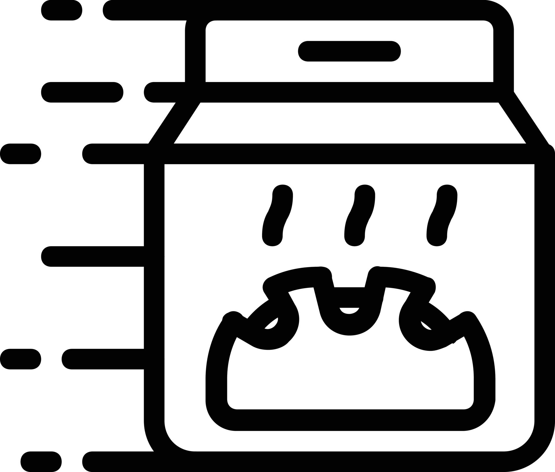 Bread delivery icon with box packaging or take away. 9330367 Vector Art