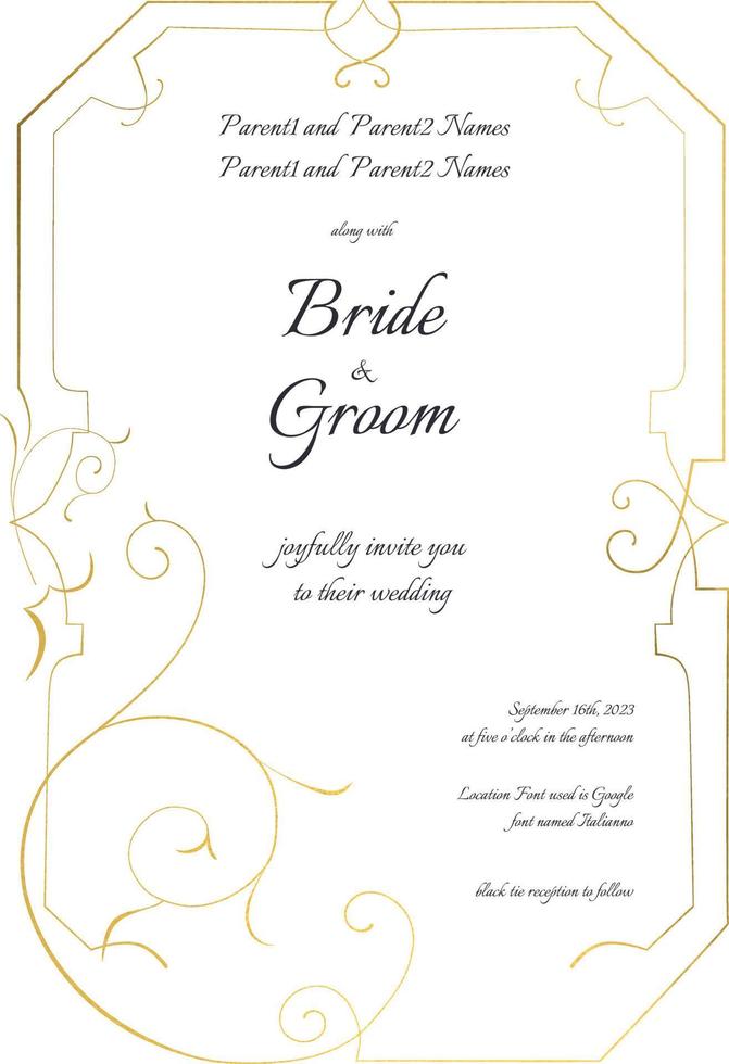 Wedding invitation save the date card design filigree vector