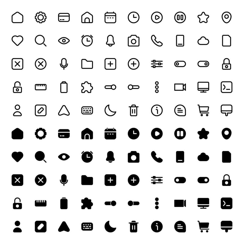 diseño de iconos de interfaz de usuario simple vector