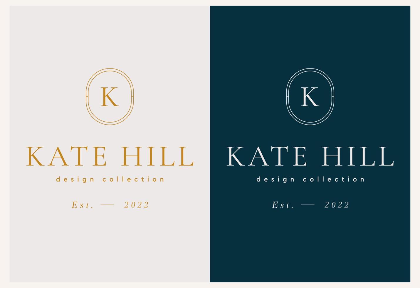 vector abstracto moderno logo monograma letra k plantillas de diseño en estilo lineal de moda en colores dorados