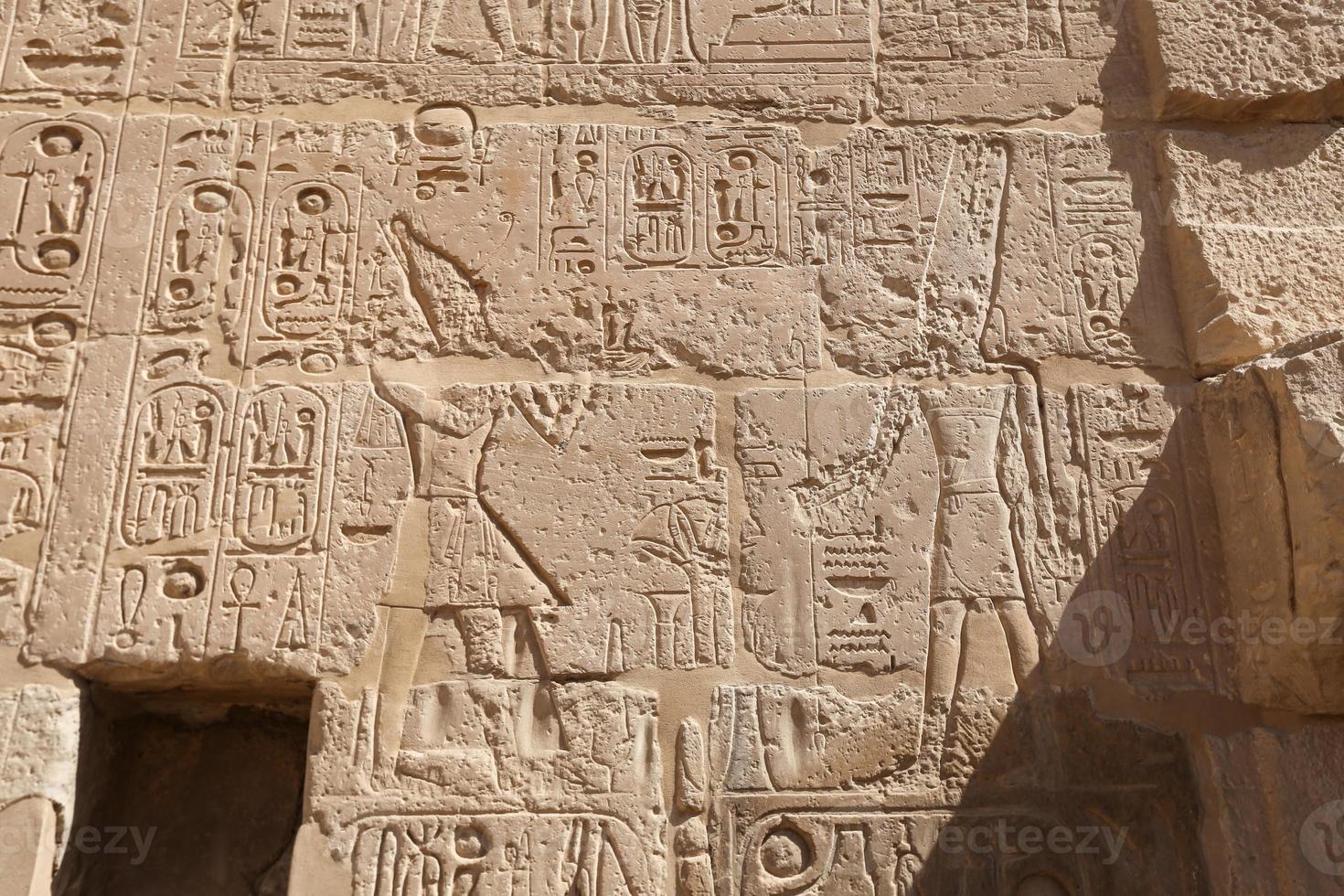 Egyptian hieroglyphs in Mortuary Temple of Seti I, Luxor, Egypt photo