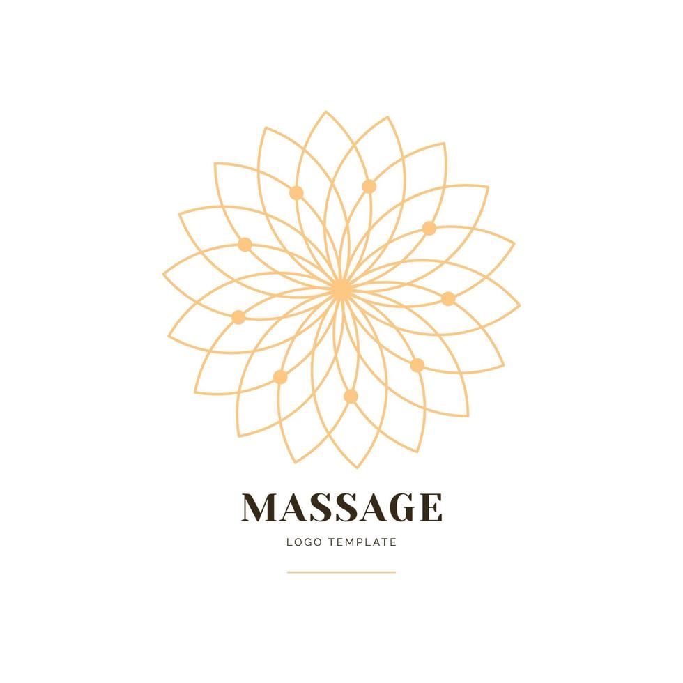 flor de loto dorado o mandala, diseño de vector de logotipo de lujo. logotipo de masaje y spa