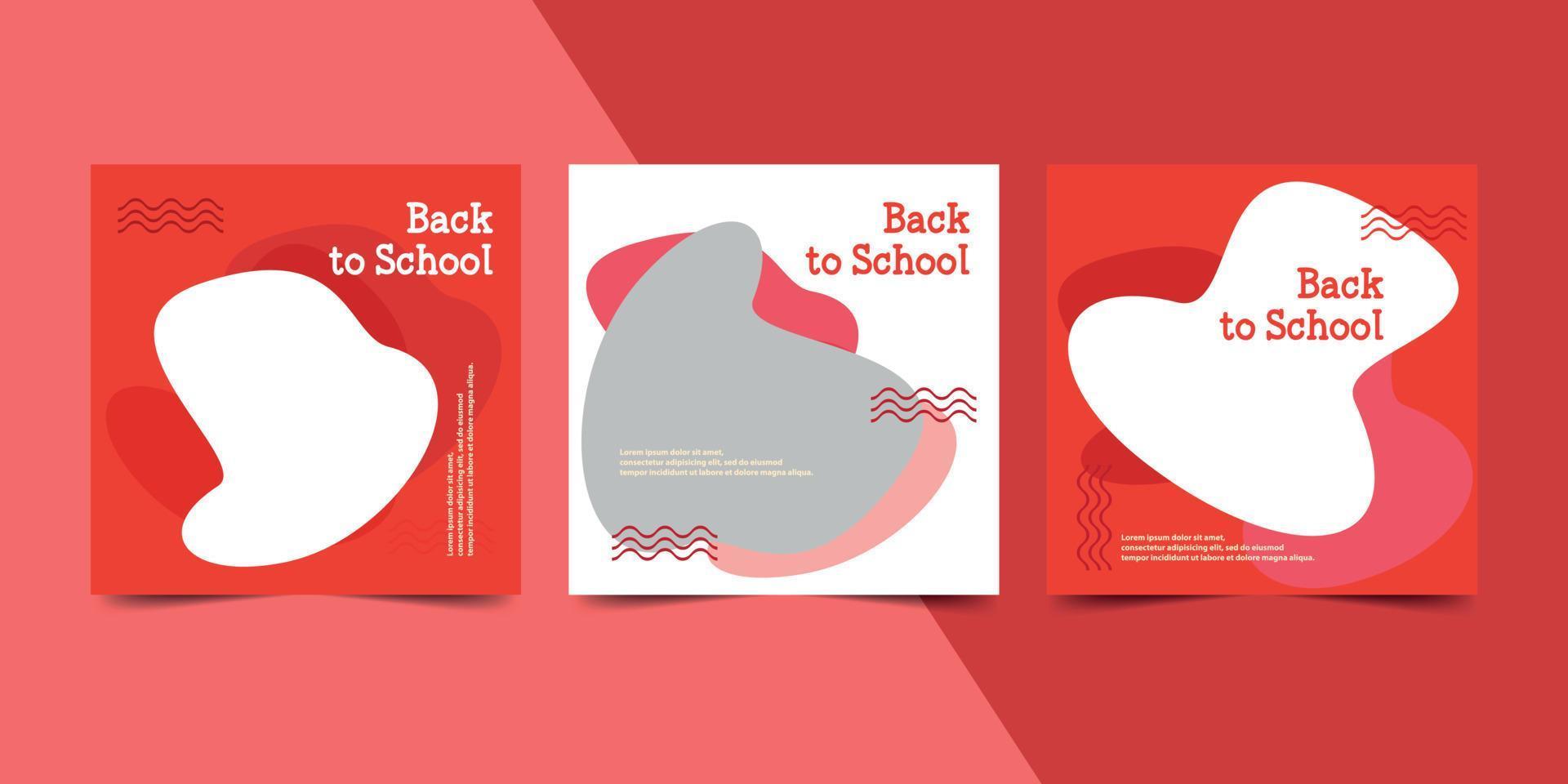 Back to school social media post template. vector