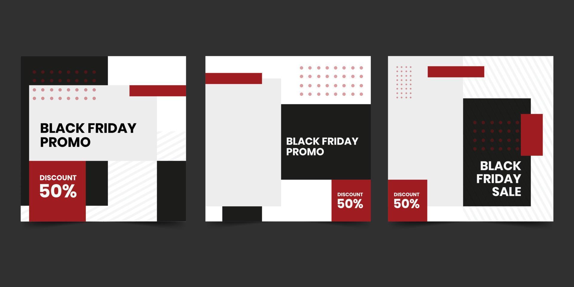 Black friday campaign social media post templates. vector