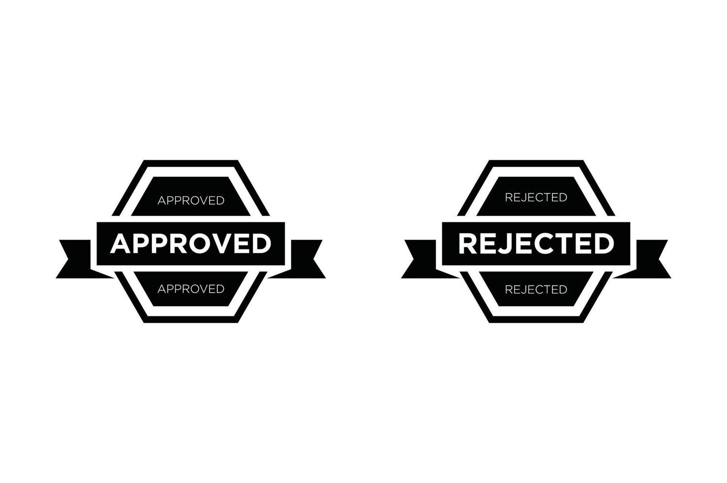 Rubber stamp approved and rejected badges, Seal stamp approved badges. vector