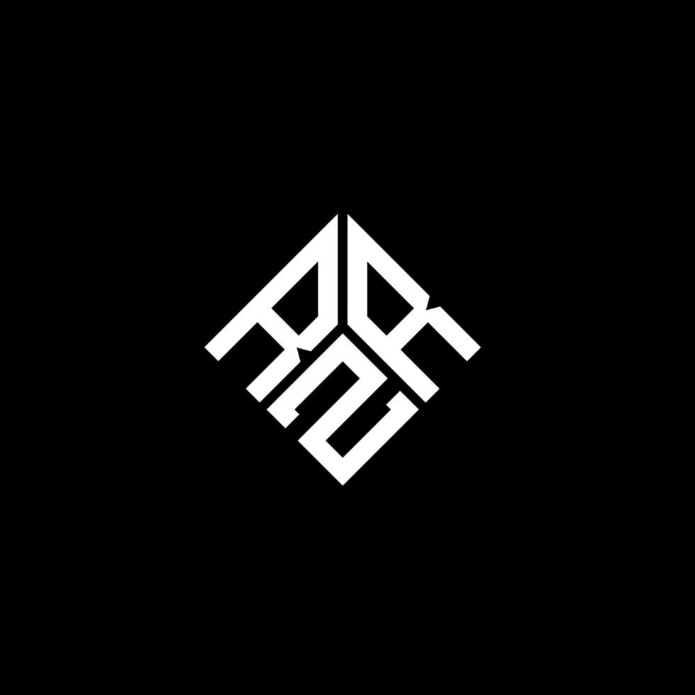 RZR letter logo design on black background. RZR creative initials letter logo concept. RZR letter design. vector