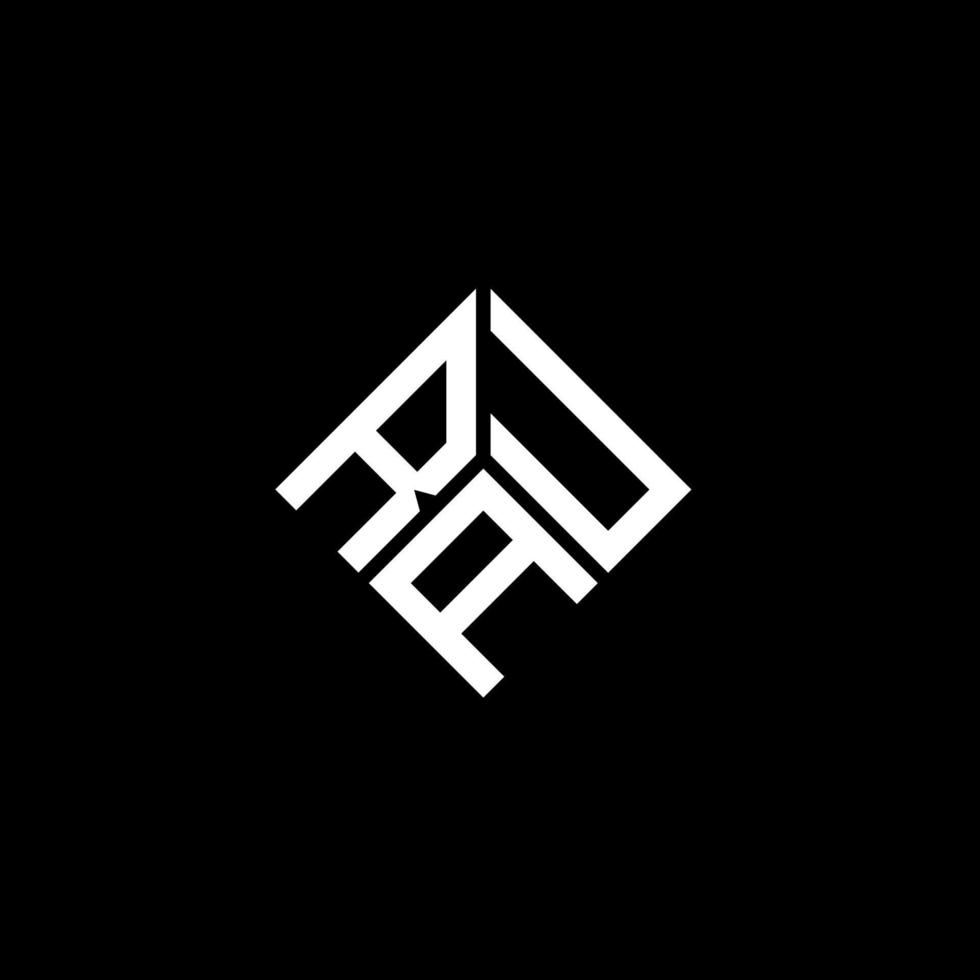 RAU letter logo design on black background. RAU creative initials letter logo concept. RAU letter design. vector