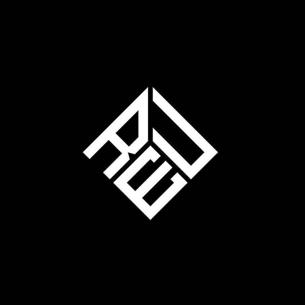 REU letter logo design on black background. REU creative initials letter logo concept. REU letter design. vector