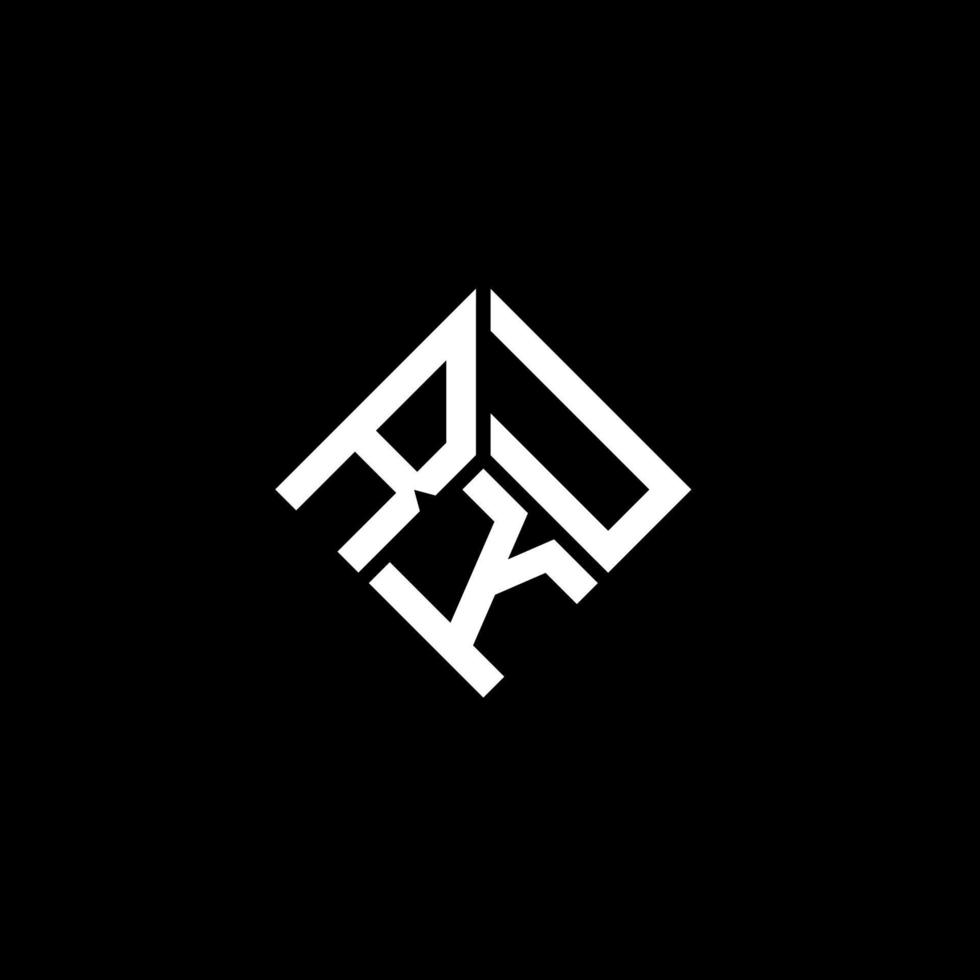 RKU letter logo design on black background. RKU creative initials letter logo concept. RKU letter design. vector