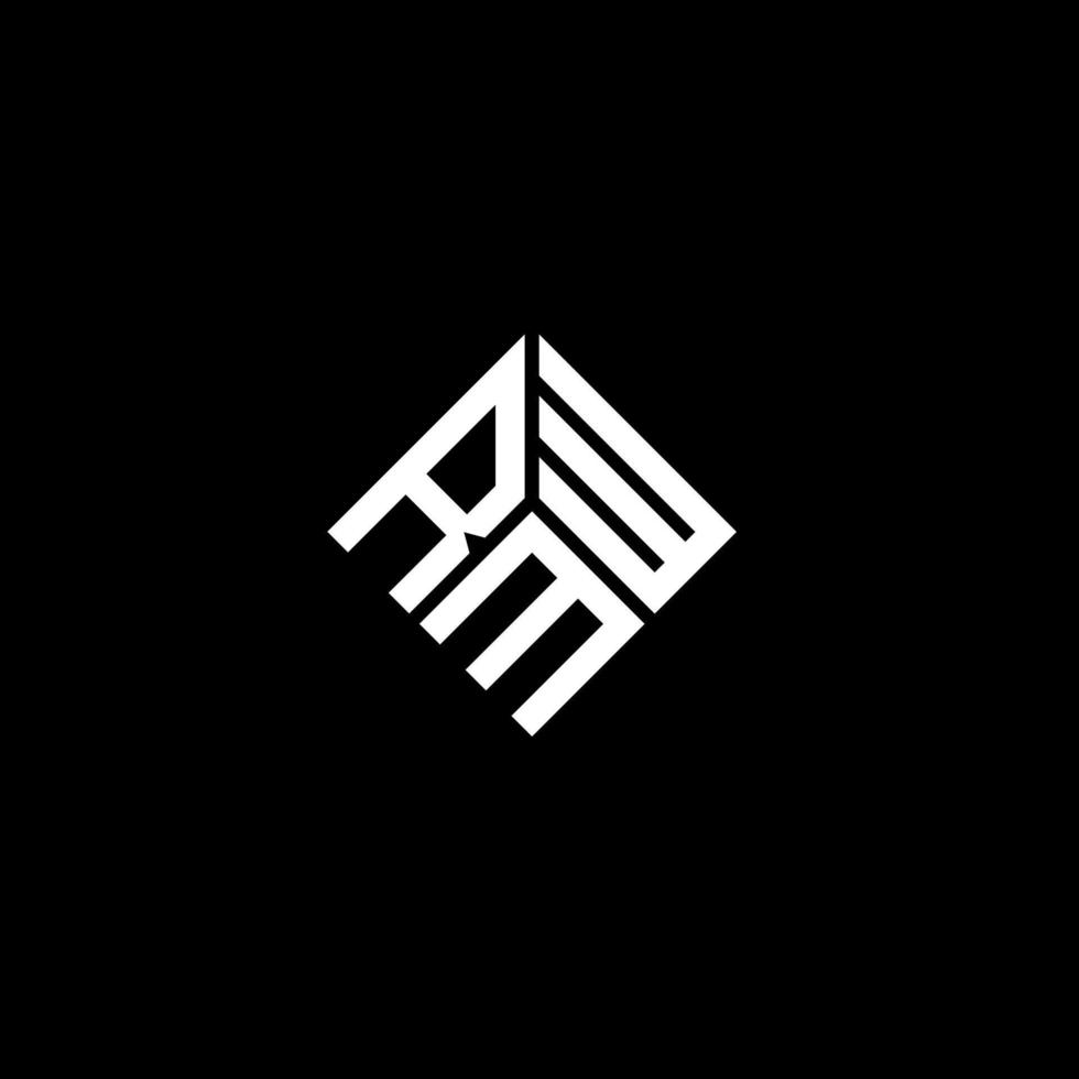 RMW letter logo design on black background. RMW creative initials letter logo concept. RMW letter design. vector
