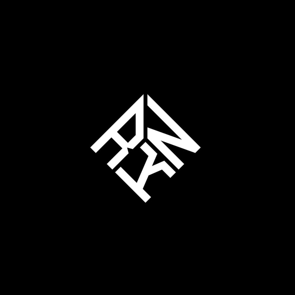 diseño de logotipo de letra rkn sobre fondo negro. concepto de logotipo de letra de iniciales creativas rkn. diseño de letras rkn. vector