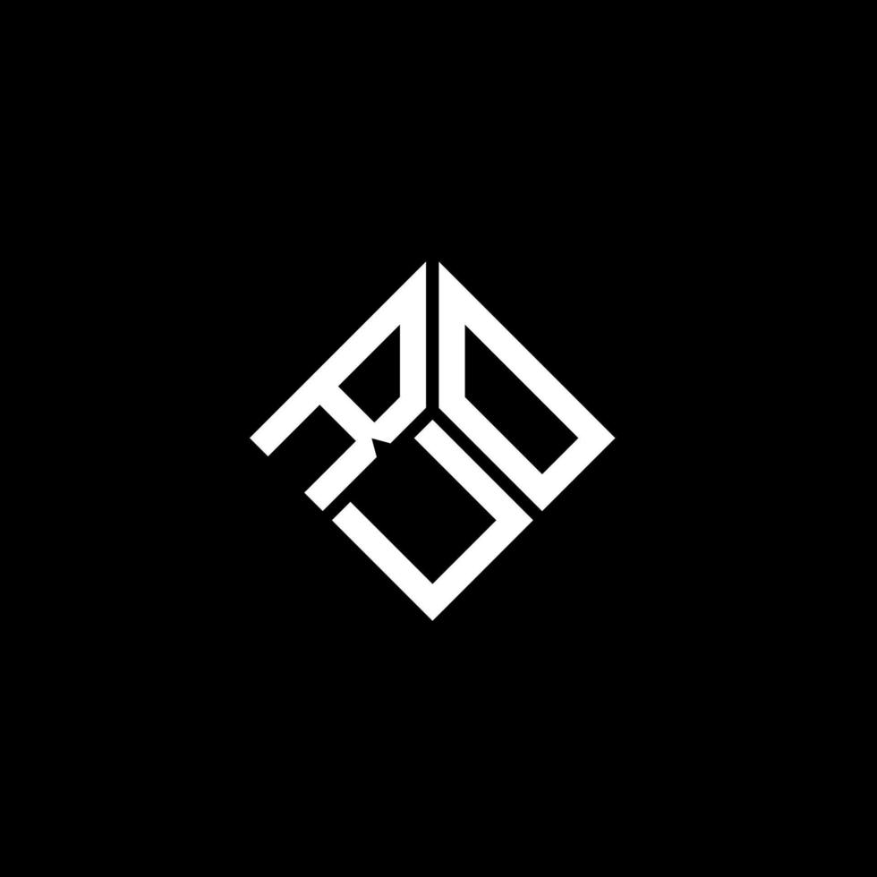 RUO letter logo design on black background. RUO creative initials letter logo concept. RUO letter design. vector