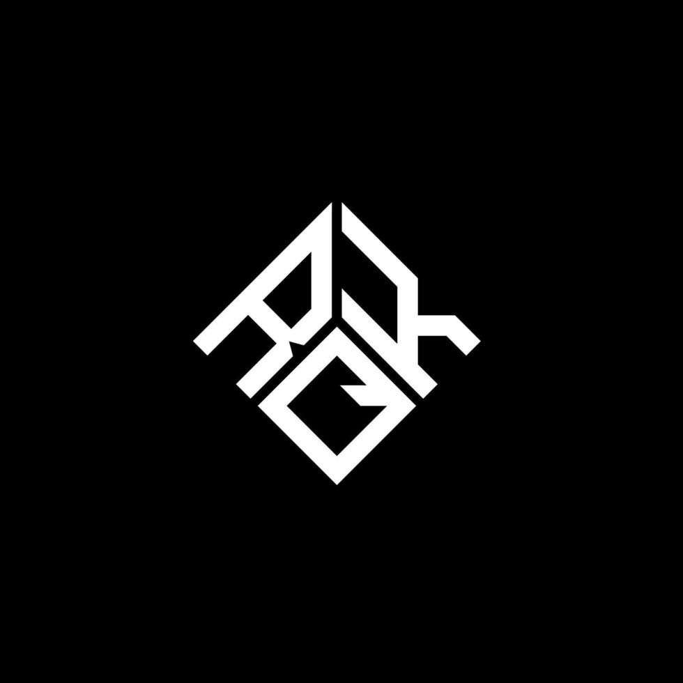 diseño de logotipo de letra rqk sobre fondo negro. concepto de logotipo de letra de iniciales creativas rqk. diseño de letras rqk. vector